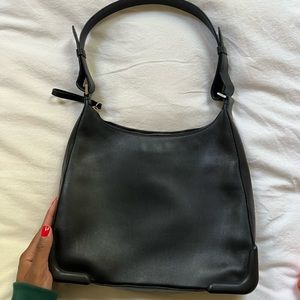 Vintage Prada Black Leather Shoulder Bag
